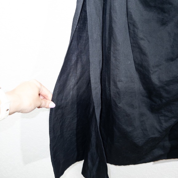 NWT All Saints Black Ludo Linen & Cotton Open Back Midi Dress Size 6 - Picture 9 of 10